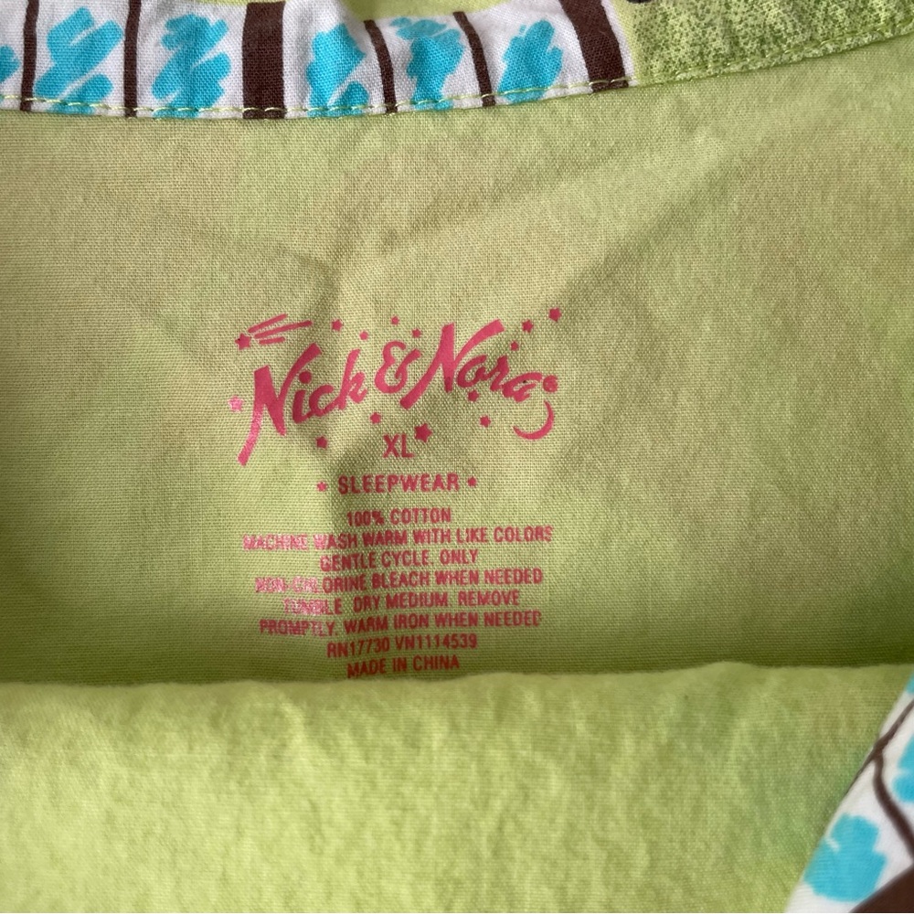NICK & NORA Women's XL Flamingo Pajama Set Capri Length 100% Cotton - Picture 9 of 10